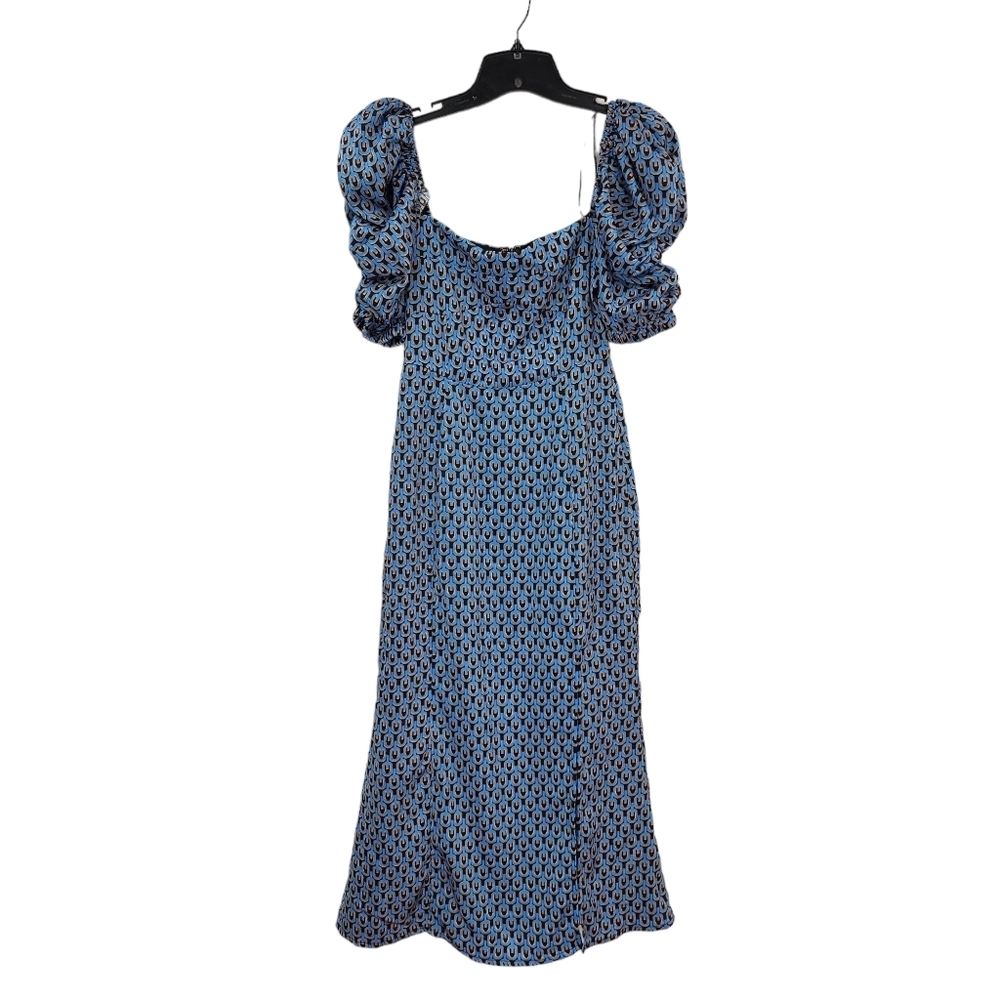 Fore Collection Women's Printed Puff Sleeve Slit Midi Dress - XS